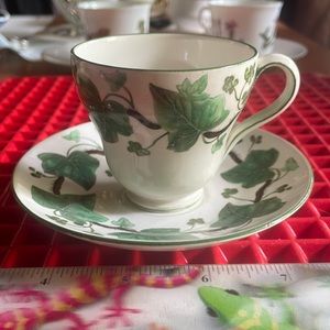 ANTIQUE WEDGWOOD IVY TEACUP AND SAUCER